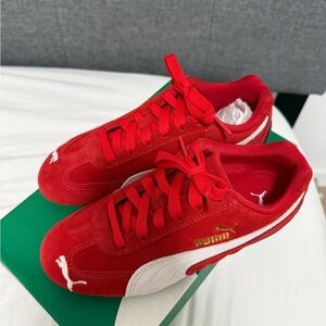 Puma Kids Red and White Sneakers